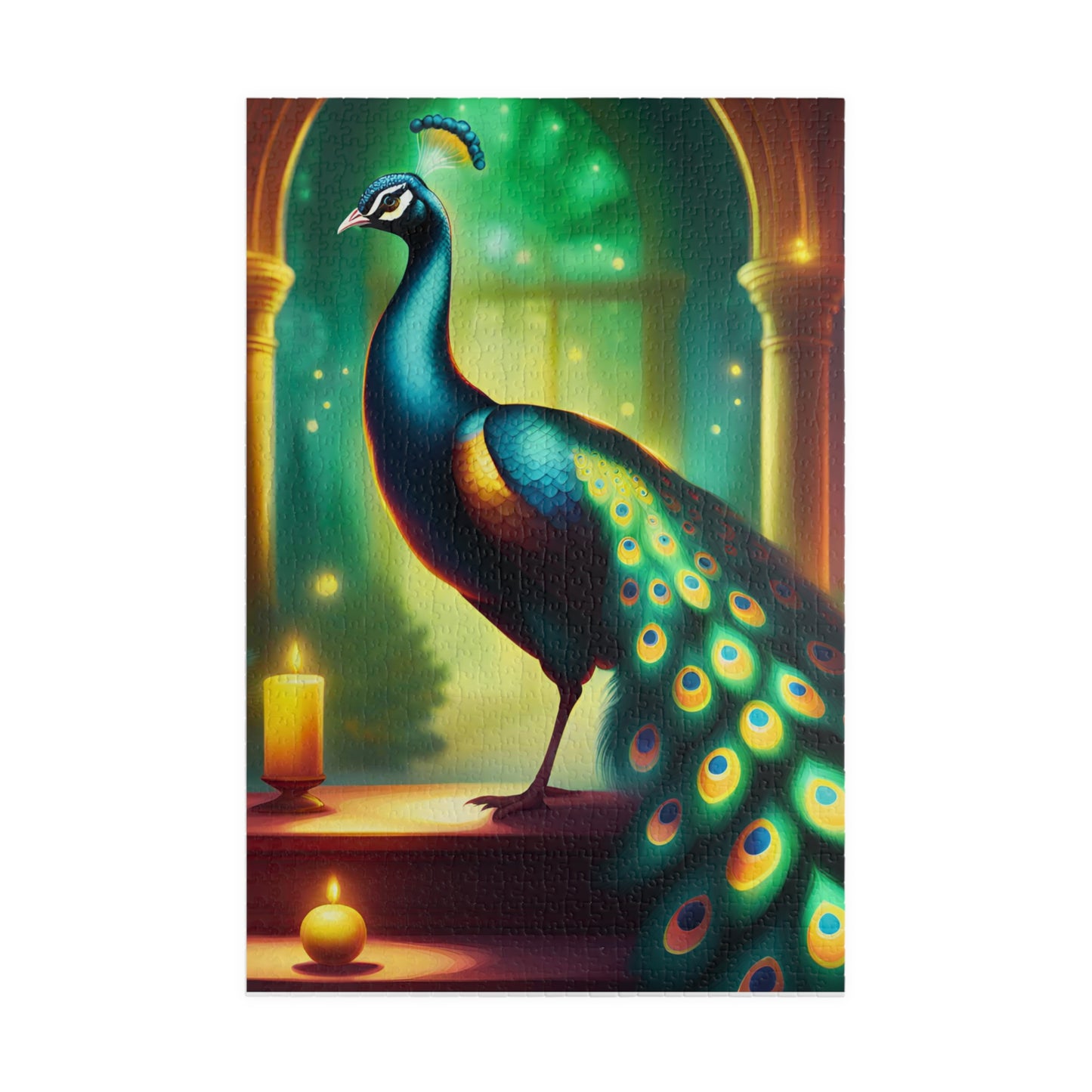 Green & Blue Peacock Puzzle (110, 252, 520, 1014-piece)