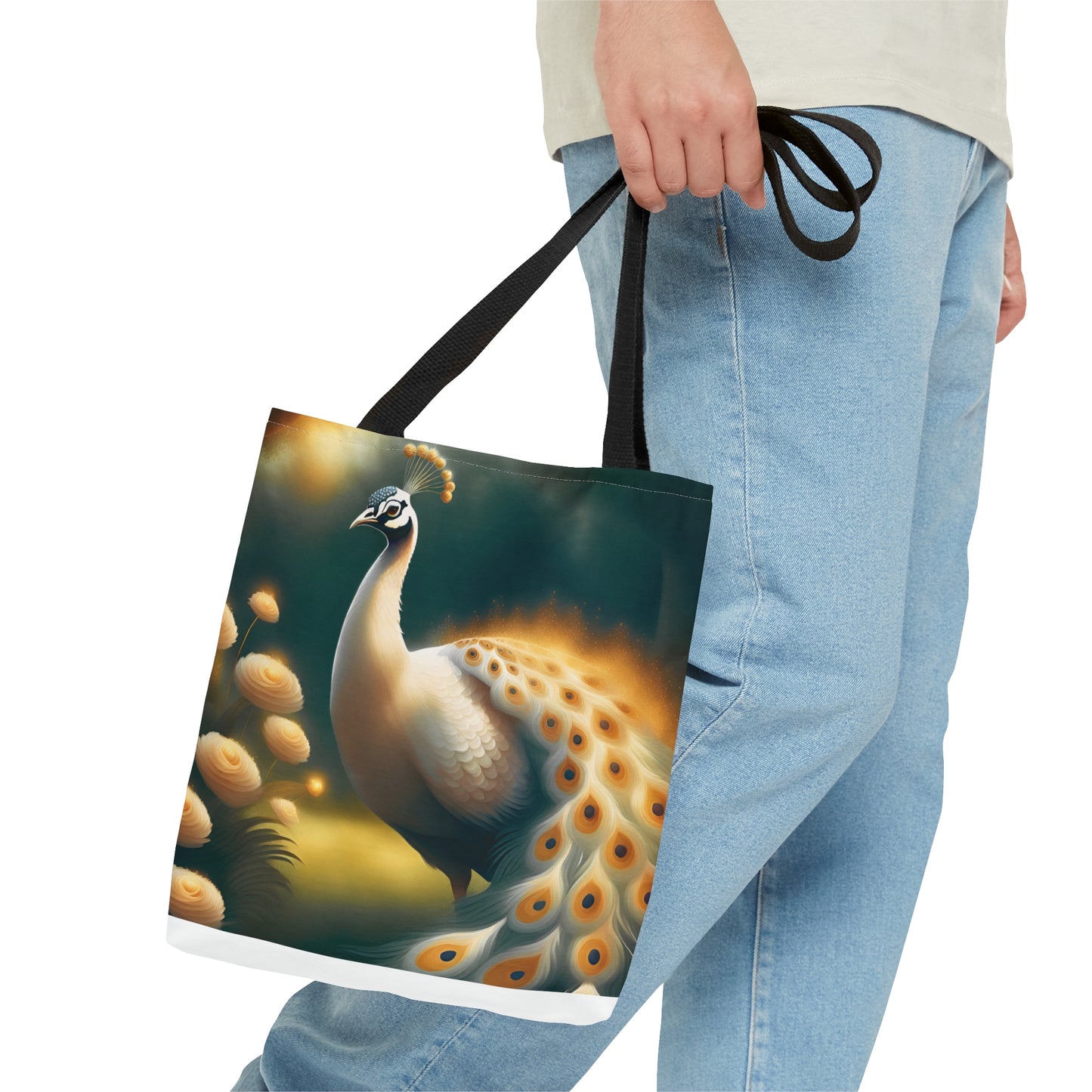 White Peacock Tote Bag (AOP)