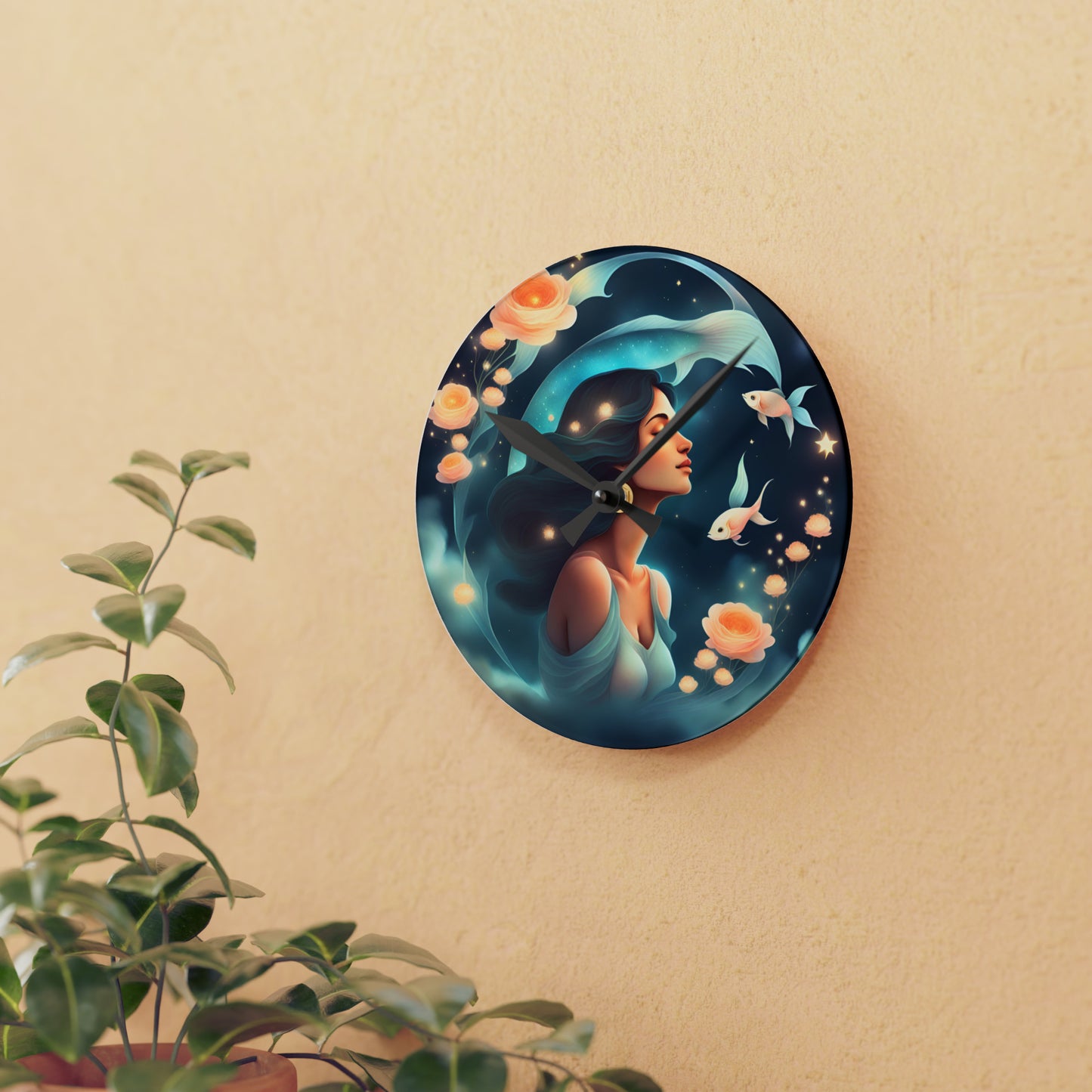 Pisces Acrylic Wall Clock