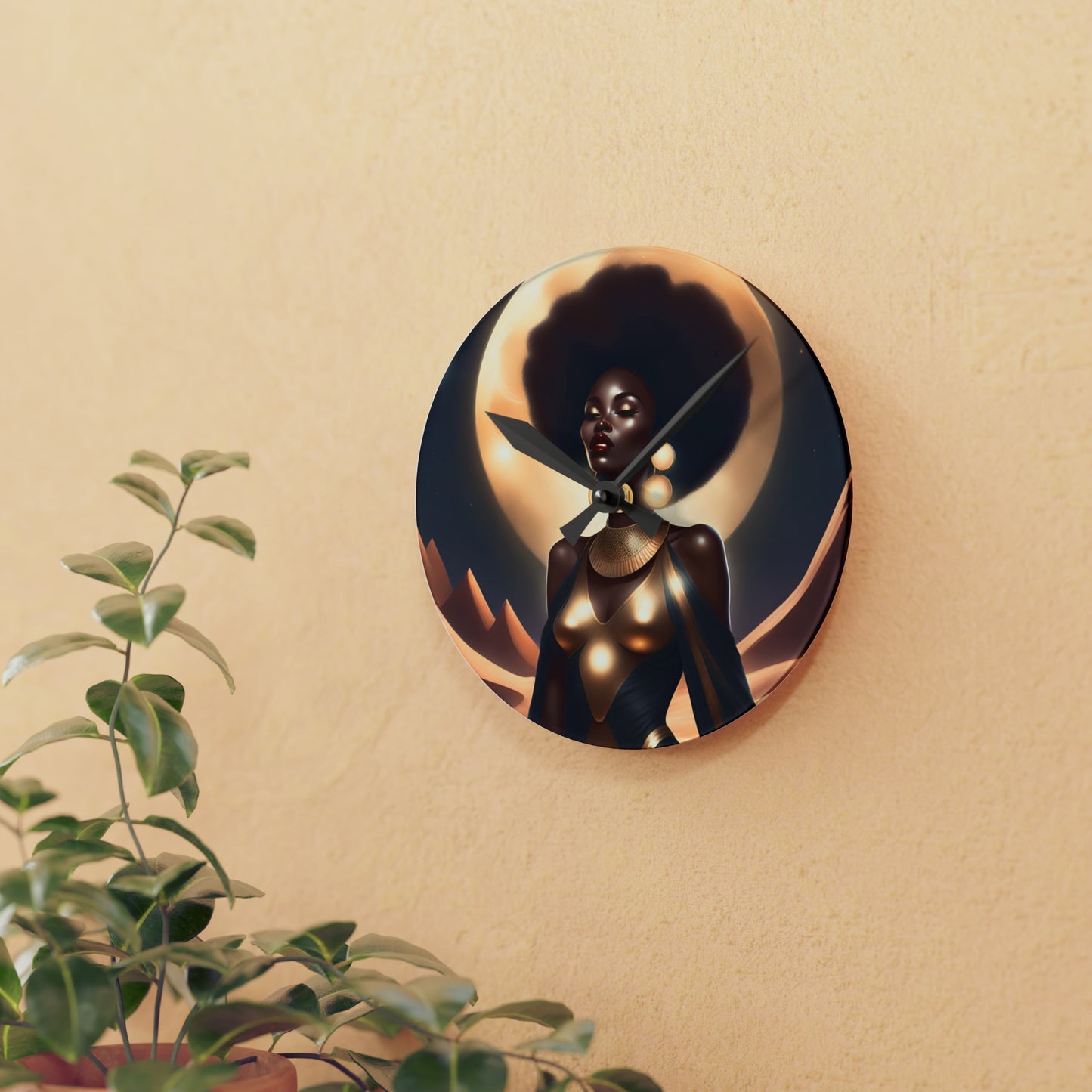 Moon Lady Acrylic Wall Clock