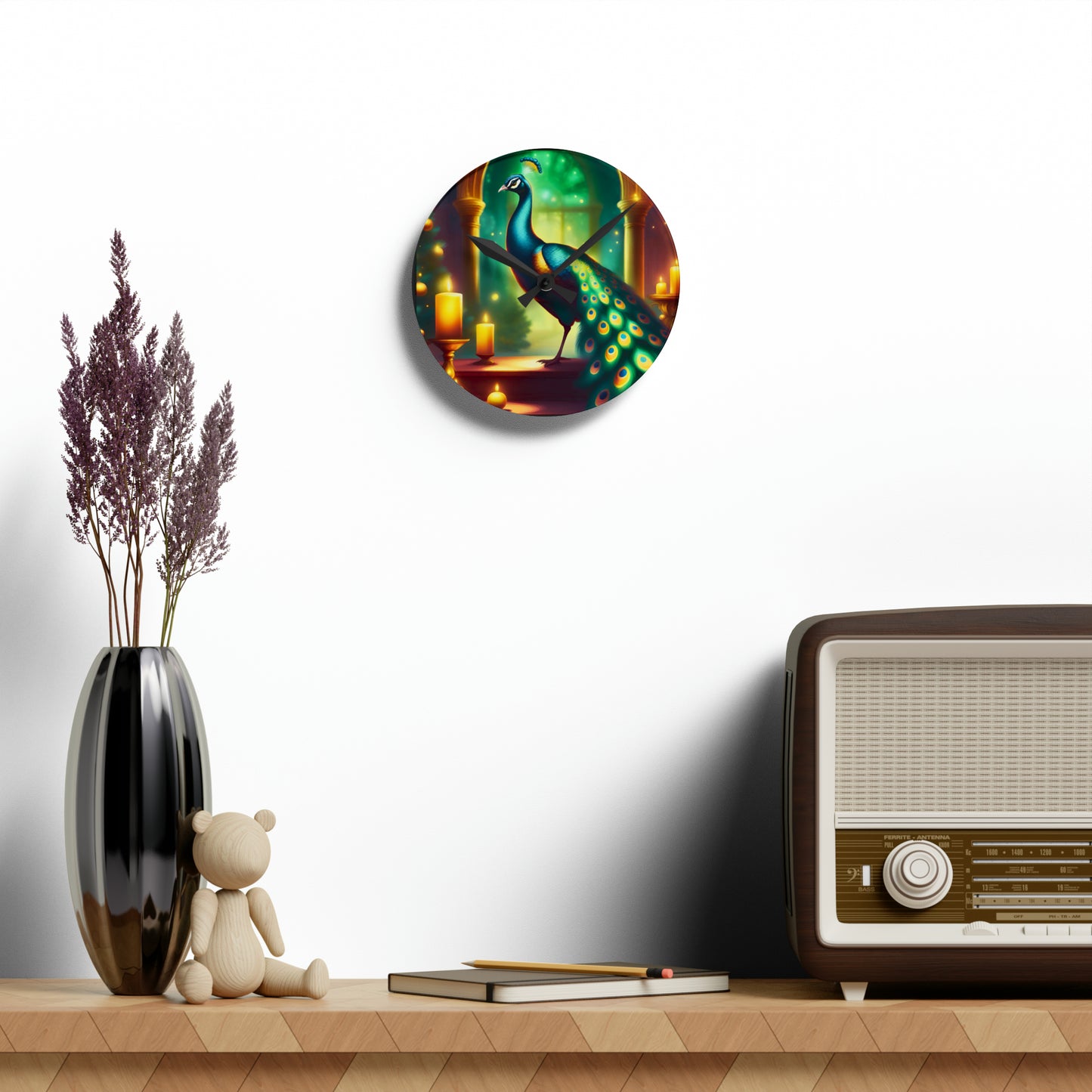 Peacock Acrylic Wall Clock